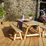 R1S et R1 - table et banc en bois -en situation N4 site